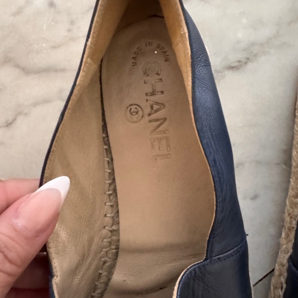 CHANEL Dark Blue Leather Espadrilles - Picture 4 of 4